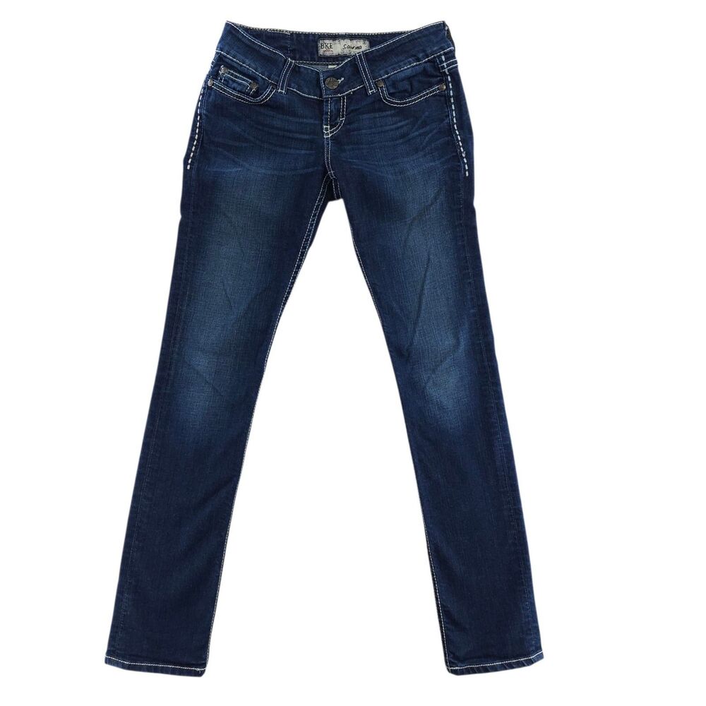 BKE Denim Sabrina Skinny Jeans Women's Size 25R Dark Wash StretchThick Stitch
